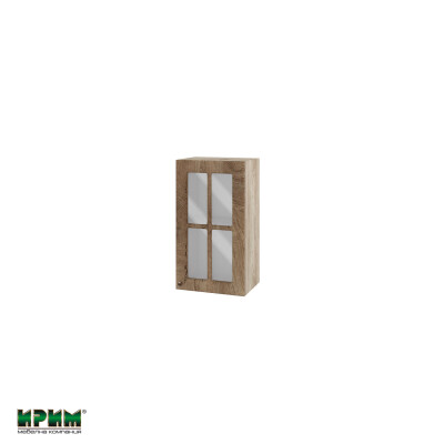 Горен модул с витринна врата и рафт АРФ-Дъб натурал-06-102