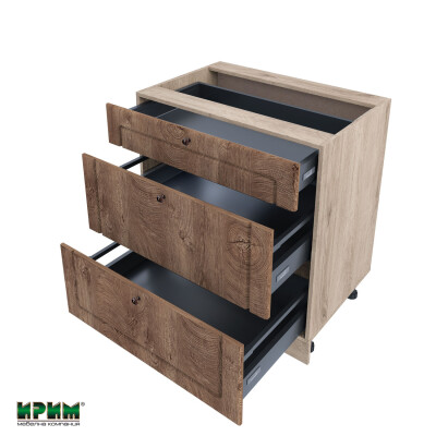 Долен модул с три чекмеджета с плавно затваряне АРФ-Дъб натурал-06-55