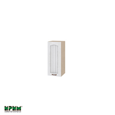 Горен модул с врата и рафт МФ-Бяло фладер-04-1 (десен)