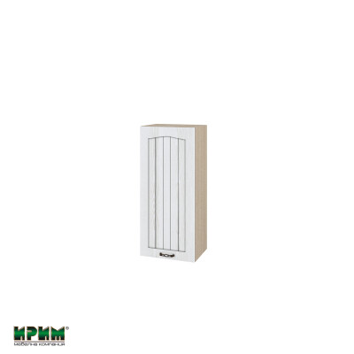 Горен модул с врата и два рафта МФ-Бяло фладер-04-166 (ляв)