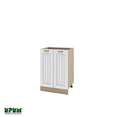 Долен модул за вграждане на мивка с две врати и рафт МФ-Бяло фладер-04-22