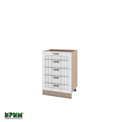 Долен модул с пет чекмеджета МФ-Бяло фладер-04-29