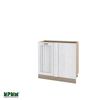 Долен модул за ъгъл с врата и рафт МФ-Бяло фладер-04-42 (десен)