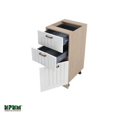 Долен модул с две чекмеджета и врата с плавно затваряне МФ-Бяло фладер-04-53 (десен)