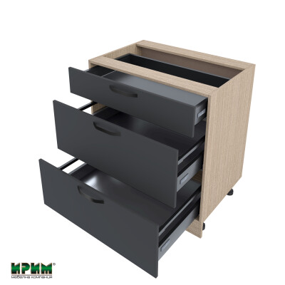 Долен модул с три чекмеджета с плавно затваряне МФ-Карбон мат-11-55