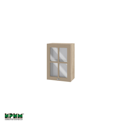 Горен модул с витринна врата и рафт АРФ-Капучино мат-11-118