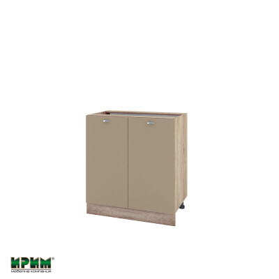 Долен модул за вграждане на мивка с две врати и рафт АРФ-Капучино мат-11-23