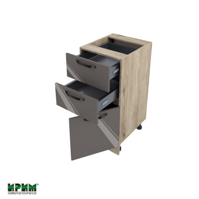 Долен модул с две чекмеджета и врата с плавно затваряне АРФ-Антрацит гланц-05-53