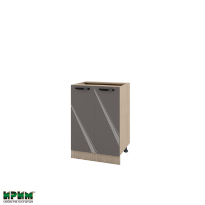 Долен модул за вграждане на мивка с две врати и рафт МФ-Антрацит гланц-05-22