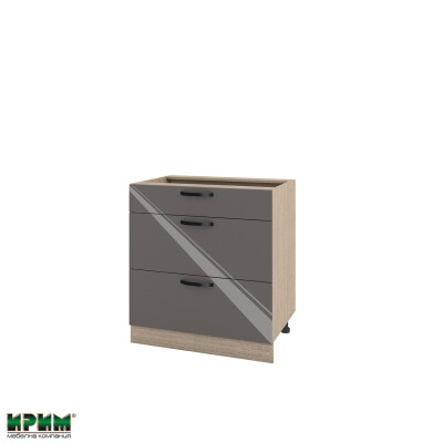 Долен модул с три чекмеджета с плавно затваряне МФ-Антрацит гланц-05-120