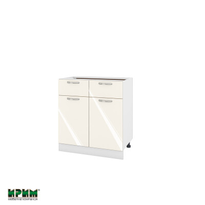 Долен модул с 2 чекмеджета,2 врати и рафт БФ-Крийм гланц-11-26