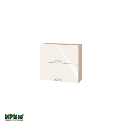 Горен модул с две хоризонтални врати МФ-Крийм гланц-11-12