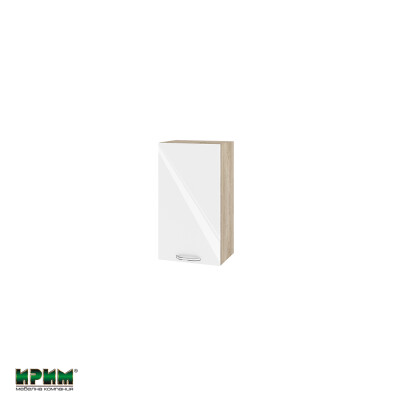 Горен модул с врата и рафт АРФ-Бяло гланц-05-2