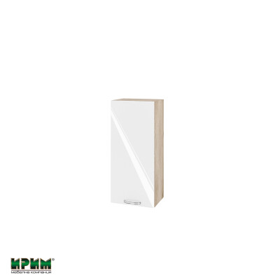 Горен модул с врата и два рафта АРФ-Бяло гланц-05-116