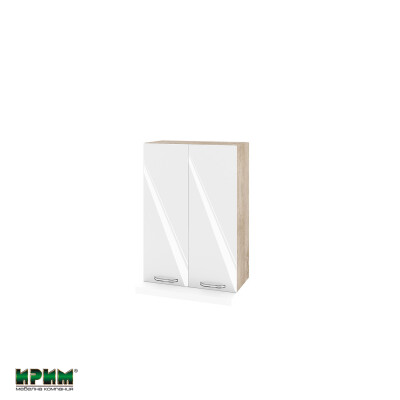 Горен модул с две врати и два рафта за аспиратор АРФ-Бяло гланц-05-117