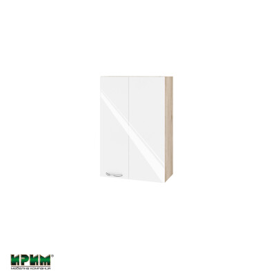 Горен модул за ъгъл с врата и рафт АРФ-Бяло гланц-05-122