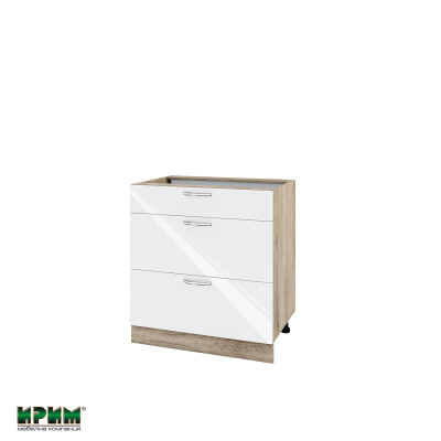 Долен модул с три чекмеджета с плавно затваряне АРФ-Бяло гланц-05-120