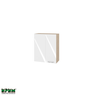Горен модул за ъгъл с врата и рафт МФ-Бяло гланц-05-17