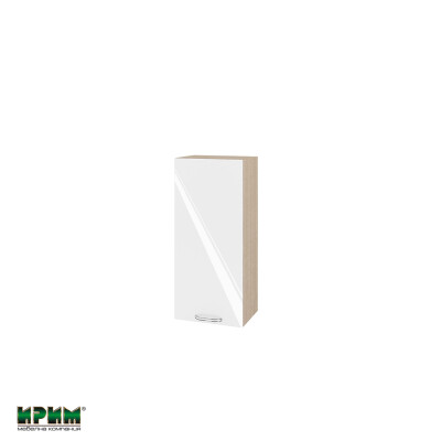 Горен модул с врата и два рафта МФ-Бяло гланц-05-116