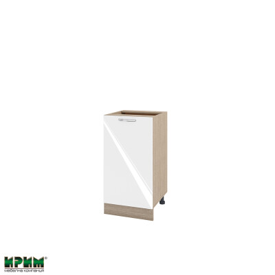 Долен модул с врата и рафт МФ-Бяло гланц-05-28