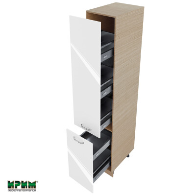 Колонен модул бутилиера с две врати МФ-Бяло гланц-05-65