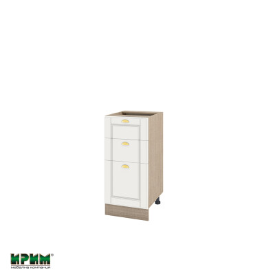 Долен модул с 2 чекмеджета,врата и рафт МФ-Бяло мат-09-77 (ляв)