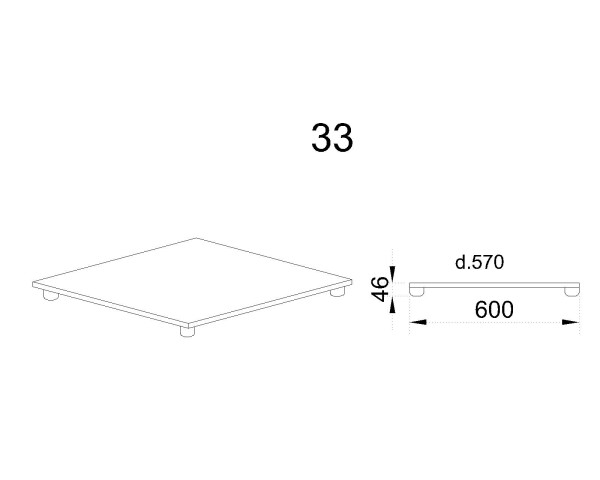 Долен модул подиум за свободно стояща печка Б - 33