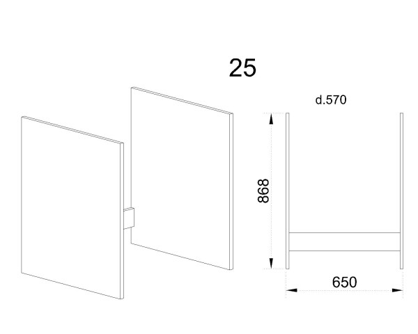 Долен модул за свободно стояща пералня  Б - 25
