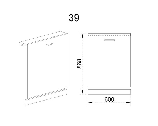 Врата за съдомиялна БФ-Бяло мат-09-39