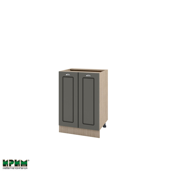 Долен модул за вграждане на мивка с две врати и рафт МФ-Цимент мат-06-22