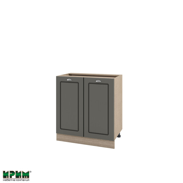 Долен модул за вграждане на мивка с две врати и рафт МФ-Цимент мат-06-23