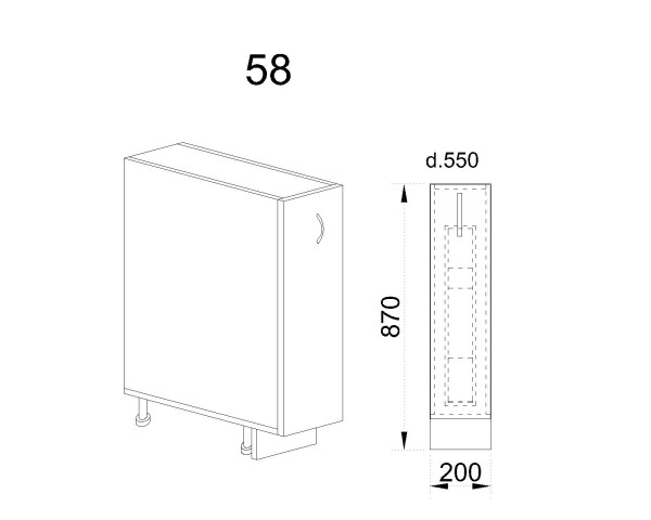 Долен модул бутилиера АРФ-Крийм гланц-06-58