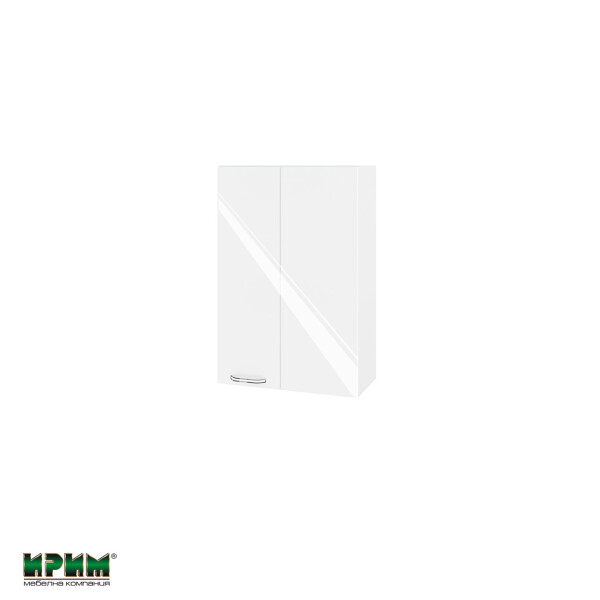 Горен модул за ъгъл с врата и рафт БФ-Бяло гланц-05-122