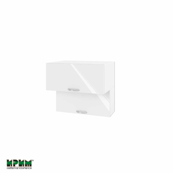 Горен модул с две хоризонтални врати БФ-Бяло гланц-05-107