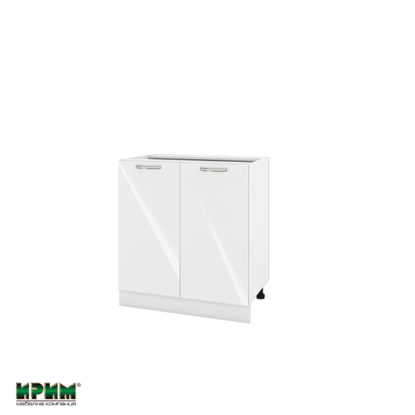 Долен модул за вграждане на мивка с две врати и рафт БФ-Бяло гланц-05-23