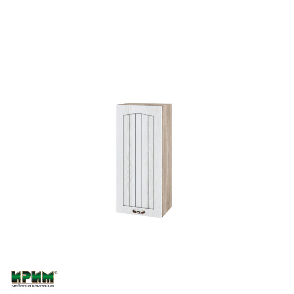 Горен модул с врата и два рафта АРФ-Бяло фладер-04-166 (ляв)