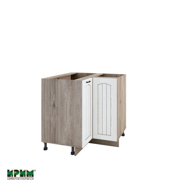 Долен модул ъглов с две врати и рафт АРФ-Бяло фладер-04-61 (десен)