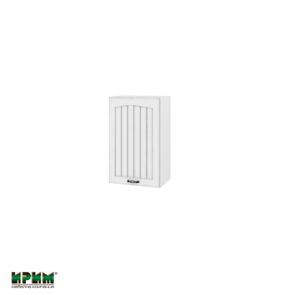 Горен модул с врата и рафт БФ-Бяло фладер-04-56 (ляв)