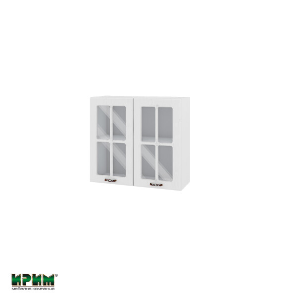Горен модул с две витринни врати и рафт БФ-Бяло фладер-04-104