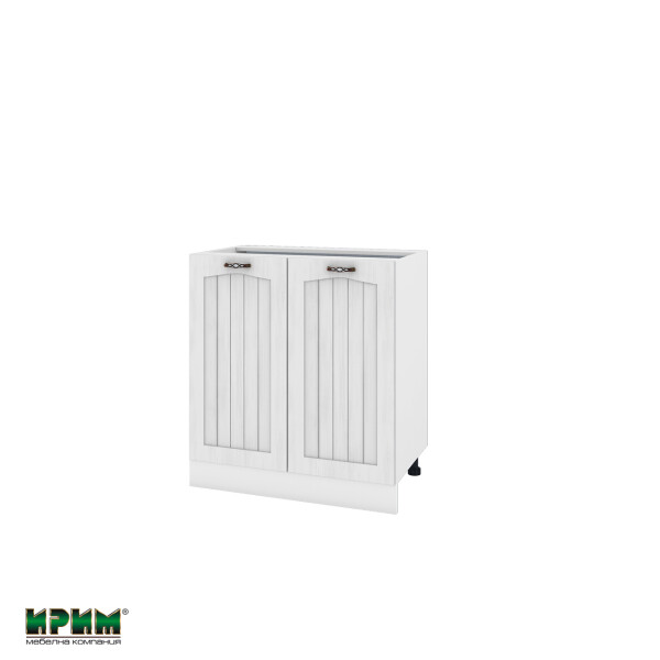 Долен модул за вграждане на мивка с две врати и рафт БФ-Бяло фладер-04-23