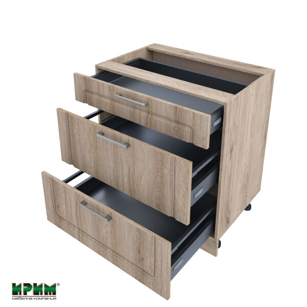 Долен модул с три чекмеджета с плавно затваряне АРФ-Сонома-02-55