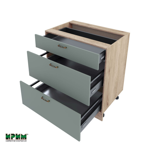 Долен модул с три чекмеджета с плавно затваряне АРФ-Олив мат-11-55