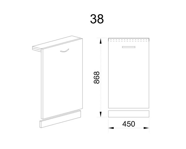 Врата за съдомиялна МФ-Сонома-02-38