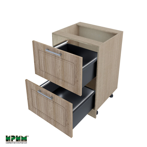 Долен модул с две чекмеджета с плавно затваряне и LED осветление МФ-Сонома-02-72