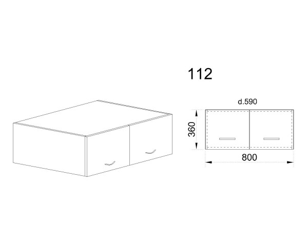 Горен модул с две врати БФ-Сонома-02-112