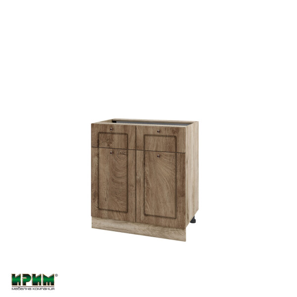 Долен модул с 2 чекмеджета,2 врати и рафт АРФ-Дъб натурал-06-26