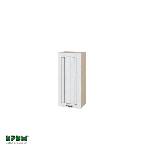 Горен модул с врата и два рафта МФ-Бяло фладер-04-166 (ляв)