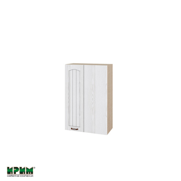 Горен модул за ъгъл с врата и рафт МФ-Бяло фладер-04-122 (десен)