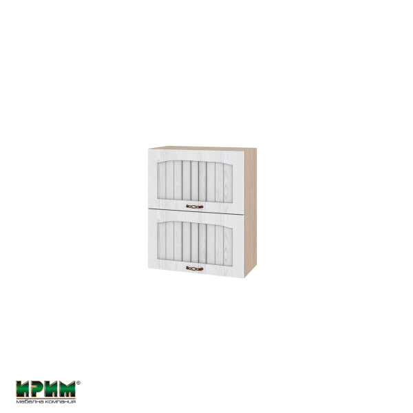 Горен модул с две хоризонтални врати МФ-Бяло фладер-04-11