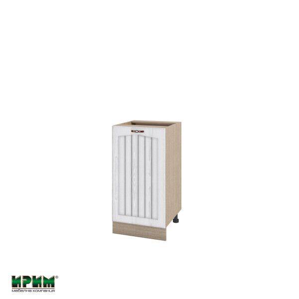 Долен модул с врата и рафт МФ-Бяло фладер-04-28 (десен)